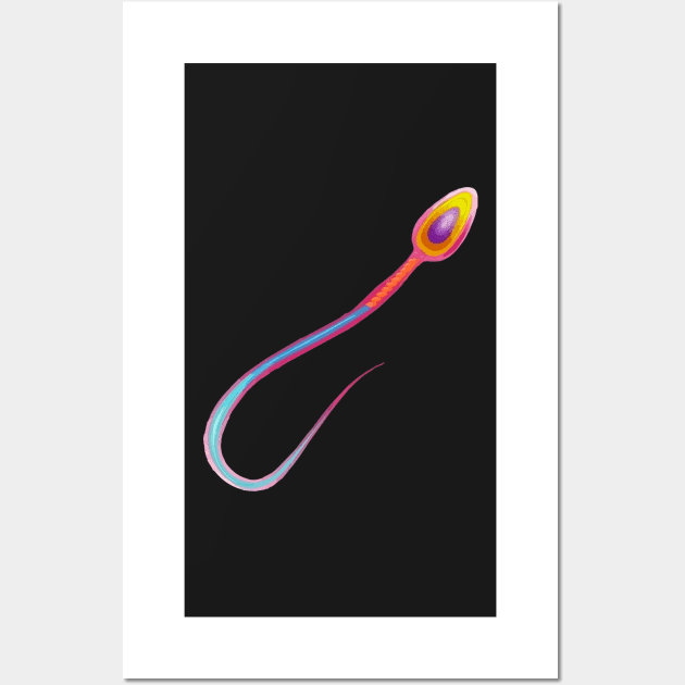 Colourful Human Sperm Microscopic. Wall Art by labstud